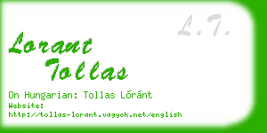 lorant tollas business card